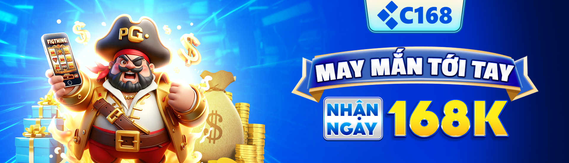 banner may mắn tới tay nhận ngay 168k từ nhà cái c168